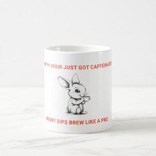 楽しいホップ時間カフェインウサギコーヒー コーヒーマグカップ