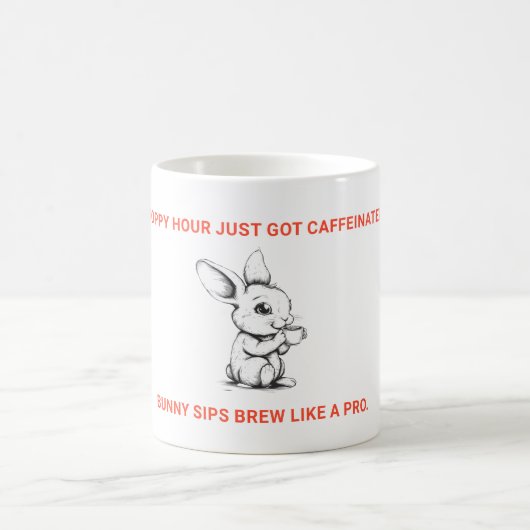 楽しいホップ時間カフェインウサギコーヒー コーヒーマグカップ (中央)