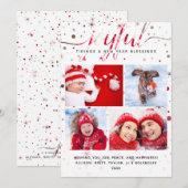 楽しいホリデーカード + 色合わせのタイポグラフィ シーズンカード (正面/裏面)