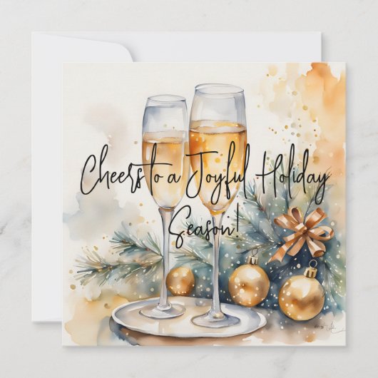 楽しいホリデーシーズンに乾杯! グリーティングカード シーズンカード (正面)