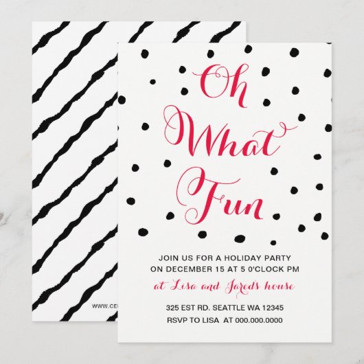楽しいホリデーパーティーの招待状 招待状 (正面/裏面)