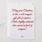 楽しいホリデーメッセージ フラットホリデーカード シーズンカード (裏面)