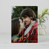 楽しいホリデー写真箔グリーティングカード 箔シーズンカード (立ち正面)