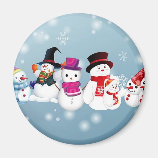 楽しいホリデー雪だるま マグネット (正面)