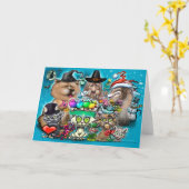 楽しいホリデー カード (黄色い花)