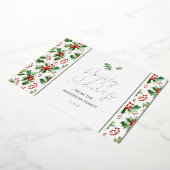 楽しいホリデー シンプルなクリスマス ベリー 箔シーズンカード (回転した状態)