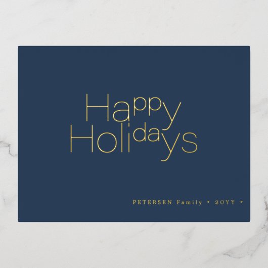 楽しいホリデー シンプル モダン ゴールド 箔シーズンポストカード (正面)