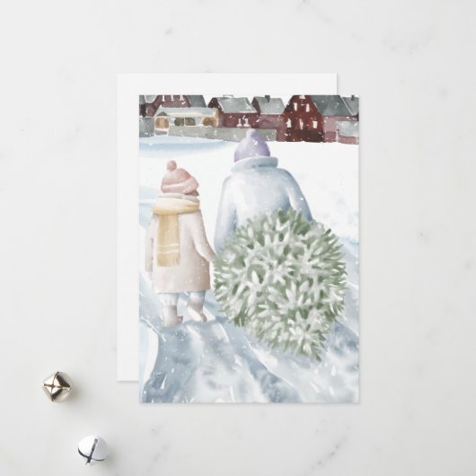 楽しいホリデー シーズンカード (正面/裏面インサイチュ)