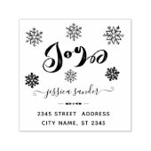 楽しいホリデー スノーフレーク ビジネス セルフ インク スタンプ (デザイン)