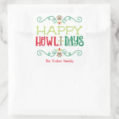 楽しいホリデー ペット ドッグ フェスティブ クリスマス スクエア S スクエアシール (バッグ)