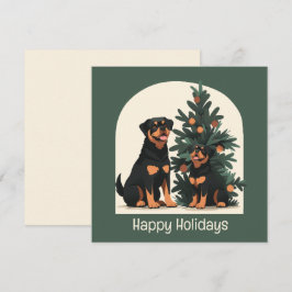 楽しいホリデー ロットワイラー犬 シーズンカード