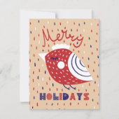 楽しいホリデー　鳥のクリスマスカード シーズンカード (正面)