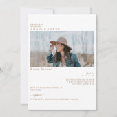 楽しいホワイト金ゴールド文字フォトブライダルシャワー 招待状 (正面)