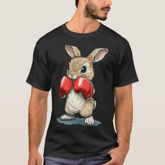 楽しいボクシンググローブのうさぎ Tシャツ