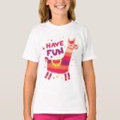 楽しいボヘミアンフィエスタのリャマ Tシャツ (正面)