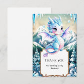 楽しいマジェスティックアイスドラゴンの誕生日 サンキューカード (正面/裏面)