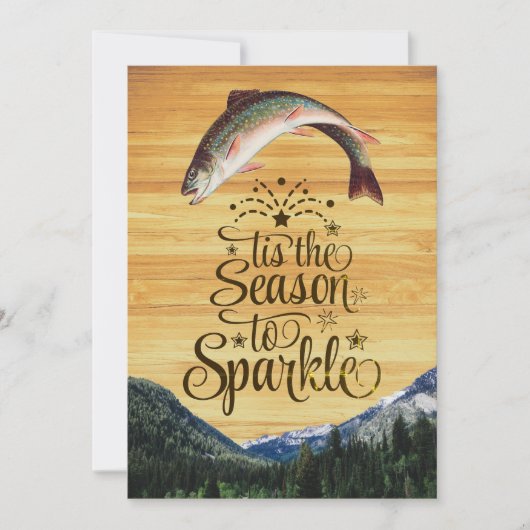 楽しいマスシーズン到来！木目調のグリーティングカードです。 シーズンカード (正面)