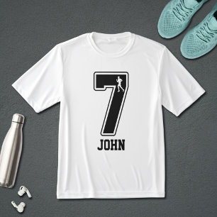 楽しいマッチングナンバー7カップルランニングカスタムネーム Tシャツ