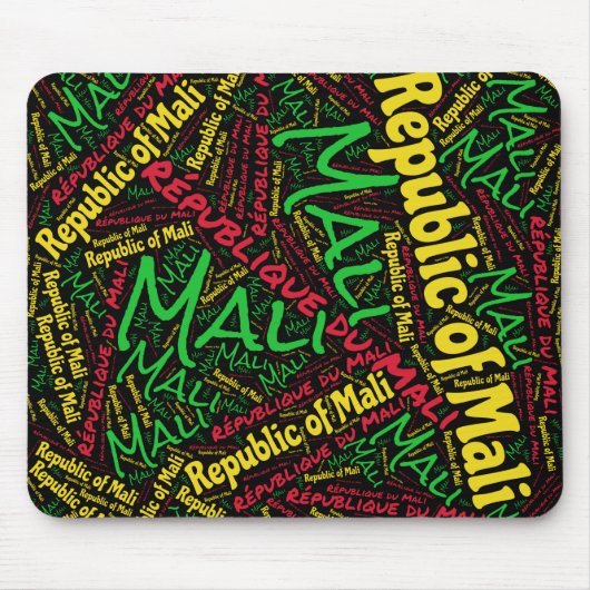 楽しいマリ国旗の色の愛国心 マウスパッド (正面)