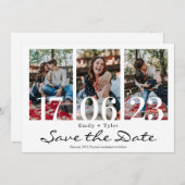 楽しいマルチフォトモダンなSave The Date招待状 招待状 (正面/裏面)