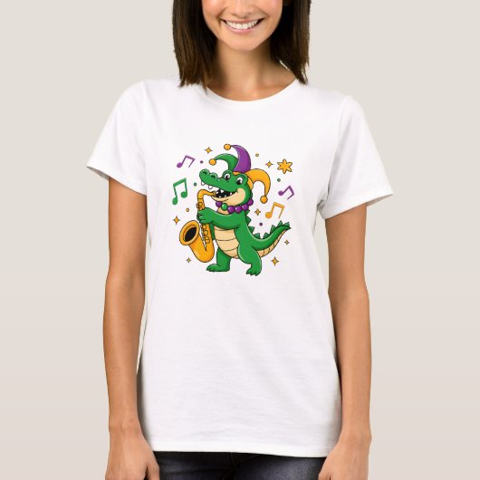楽しいマルディグラ カーニバルの雰囲気 Tシャツ (正面)
