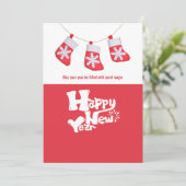 楽しいミニマリストのホリデーレッドギフトカード シーズンカード (スタンド正面)