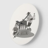 楽しいミュージシャンがババリア風の衣装でオクトーバーフェストの時計に招待 ラージ壁時計 (傾斜)