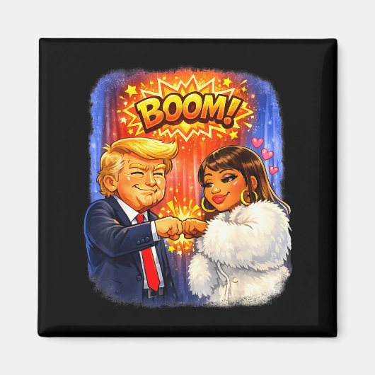 楽しいミーム トランプ & ニッキー ハイタッチ  マグネット (正面)