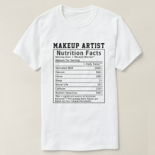 楽しいメイクアップアーティストの栄養成分表示 サロンスタッフ Tシャツ