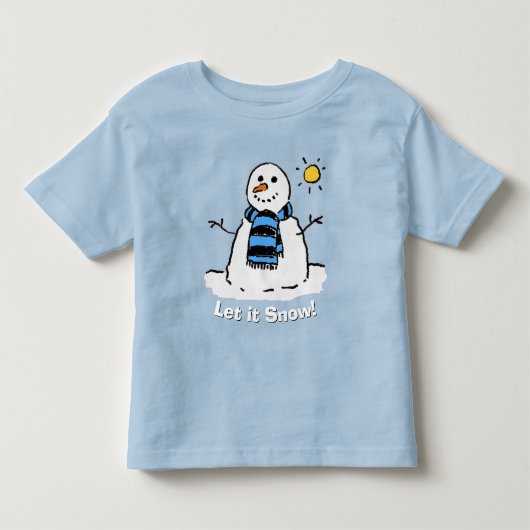 楽しいメッセージ付き雪だるま！ トドラーTシャツ (正面)