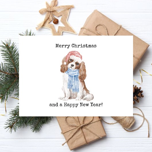 楽しいメリークリスマス犬 箔シーズンポストカード