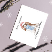 楽しいメリークリスマス犬 箔シーズンポストカード