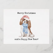 楽しいメリークリスマス犬 箔シーズンポストカード (正面)