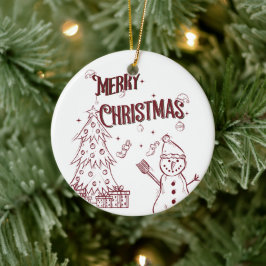 楽しいメリークリスマス セラミックオーナメント