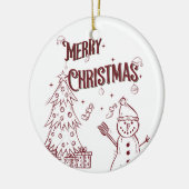 楽しいメリークリスマス セラミックオーナメント (左)
