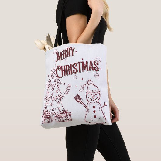 楽しいメリークリスマス トートバッグ (クローズアップ)