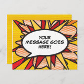 楽しいモダンなパーソナライズされたスピーチバブル 案内ポストカード (正面/裏面)