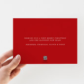 楽しいモダンな赤い写真のクリスマスゴールド 箔シーズンカード