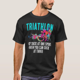 楽しいモダンカラフルトライアスロンスポーツの皮肉 Tシャツ