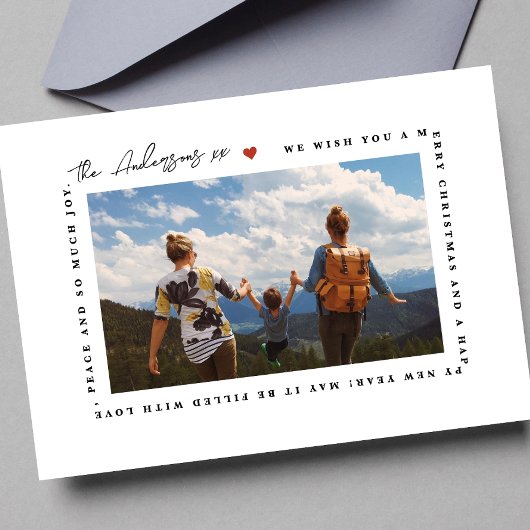 楽しいモダンクリスマスの挨拶 | LOVE PHOTOハート シーズンカード