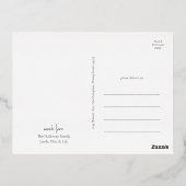 楽しいモダンクリスマスの脚本 |額縁の写真金ゴールド 箔シーズンポストカード (裏面)