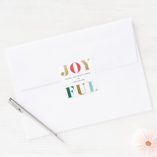 楽しいモダンクリスマスホリデーギフト スクエアシール (封筒)