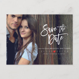 楽しいモダンブラシスクリプトのSave the Date 案内ポストカード