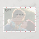 楽しいモダンブラシスクリプトのSave the Date 案内ポストカード (裏面)