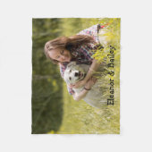 楽しいモダンペット写真パーソナライズドモノグラム フリースブランケット (正面)