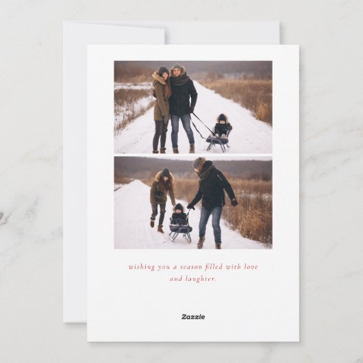 楽しいモダン休日の家族の写真クリスマスカード シーズンカード (裏面)