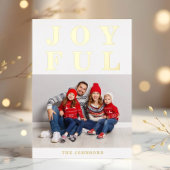 楽しいモダン写真クリスマスゴールド 箔シーズンカード