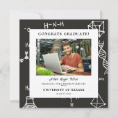 楽しいモダン化学背景要素卒業 招待状 (正面)