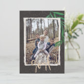 楽しいモダン紅葉とフォトクリスマス シーズンカード (スタンド正面)