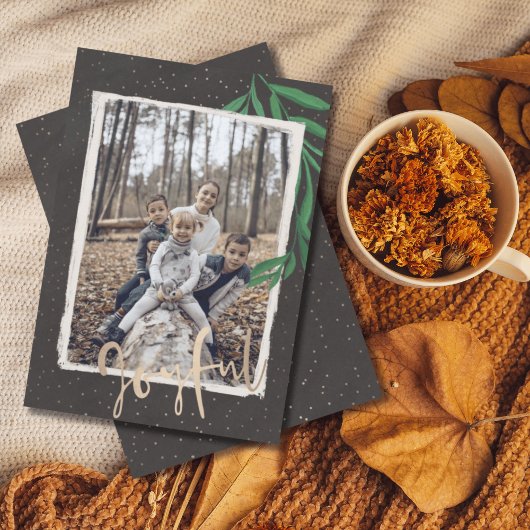 楽しいモダン紅葉とフォトクリスマス シーズンカード